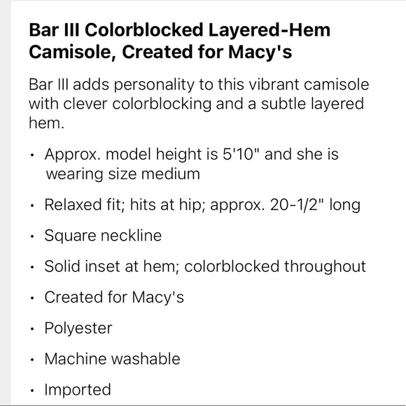 Bar III Colorblocked Layered Camisole & Pants M - Picture 10 of 12